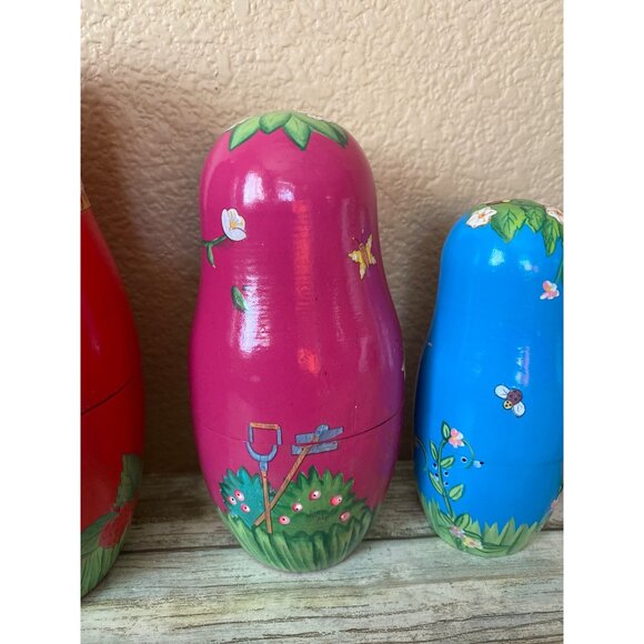 Vintage Strawberry Shortcake Wooden Nesting Dolls Set of 5 - 1980s Collectible - Picture 9 of 16